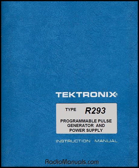 Tektronix R293 Instruction Manual Tektronix R293 Instruction Manual